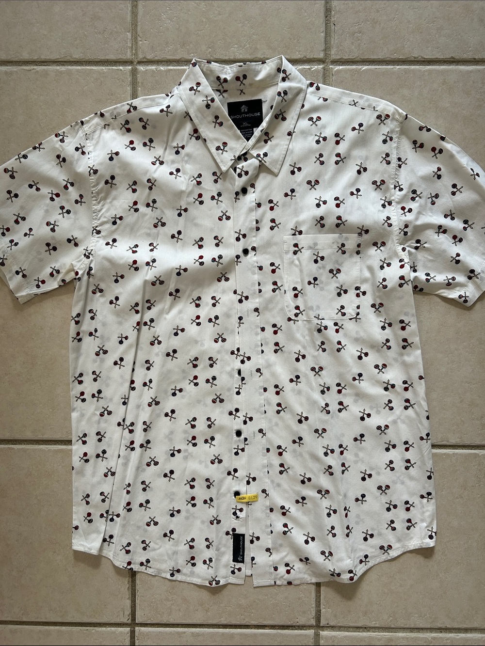 Shouthouse Short-Sleeve Button-Up Shirt- Maracas Pattern